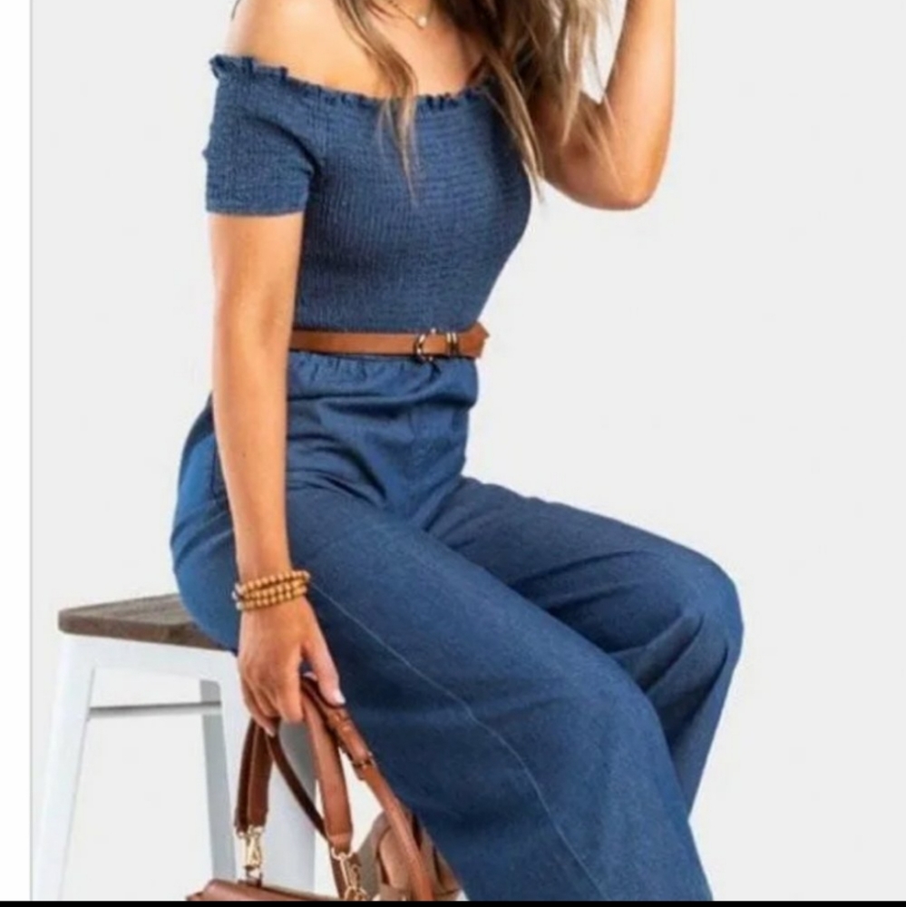 FRANCESCAS| Blue Rain Denim Jumpsuit